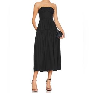 NWT - Shona Joy Black Linen Dress Size US 2